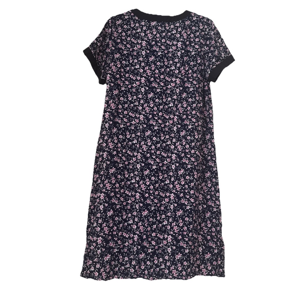 Yozly Womens Floral Zip Front House Dress Navy Pink Ditsy Print Lounger Small - Picture 8 of 8